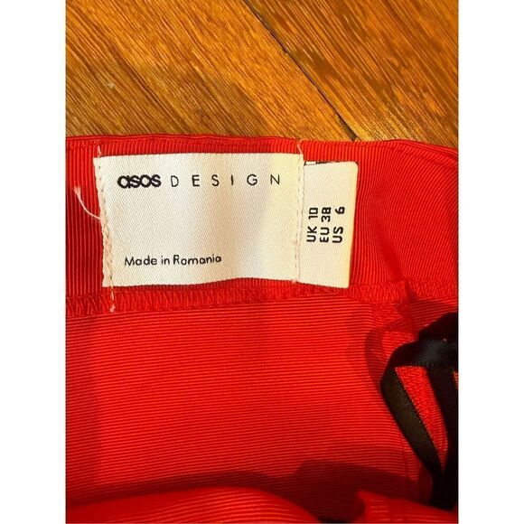 ASOS DESIGN Midi Structured Dress with Cut Out Side Detail and Slit Sz UK 10, US - Picture 11 of 11